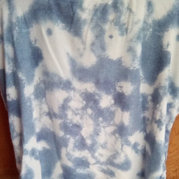 Cato Blue and White Tie-Dye Short Sleeve Top - Picture 6 of 8